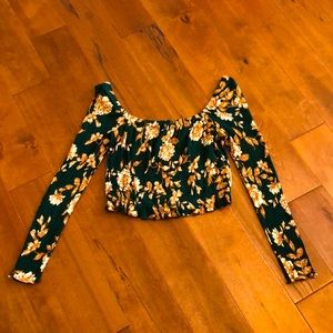 Long Sleeved Crop Top Blouse
